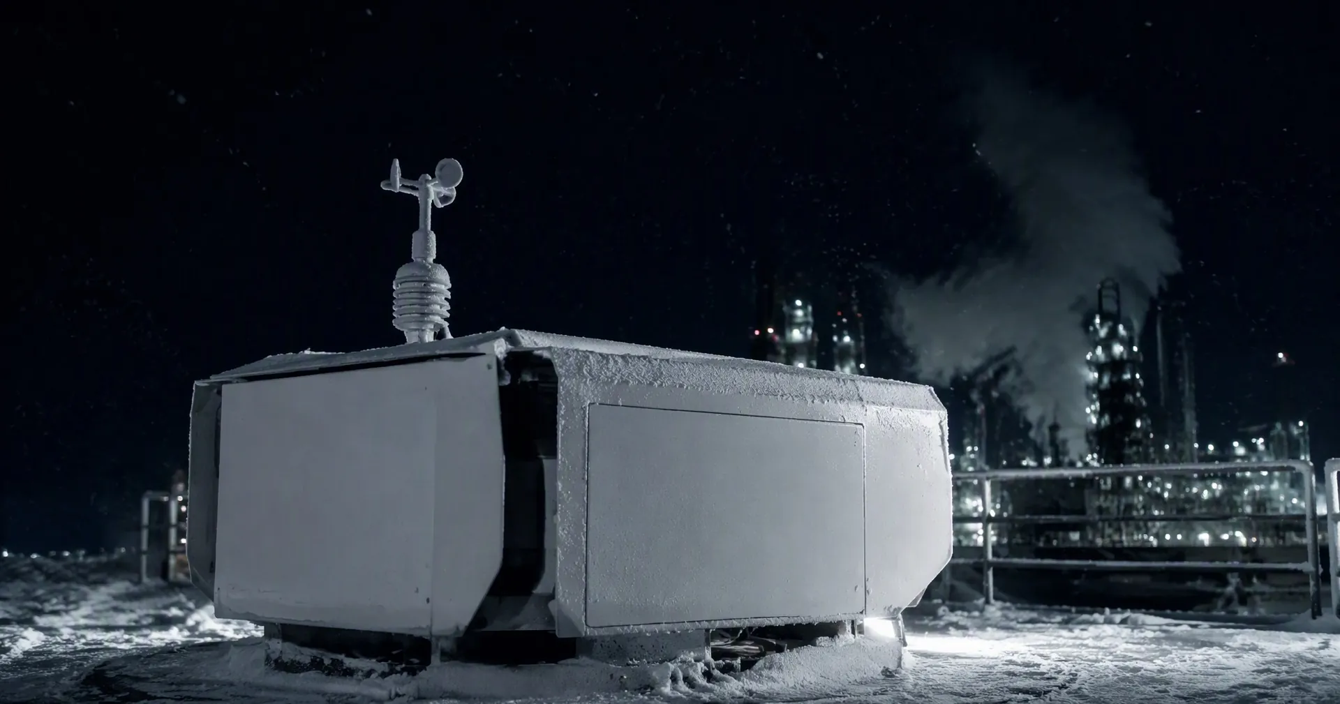 Station DJI Dock 4 en conditions hivernales sur un site minier